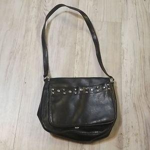 Simple black purse with silver embellishments
